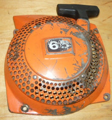 husqvarna 65 chainsaw starter recoil cover and pulley assembly