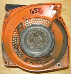 husqvarna 65 chainsaw starter recoil cover and pulley assembly