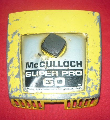 mcculloch super pro 60 chainsaw air filter cover and knob type 1