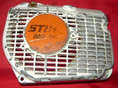 stihl ms340 chainsaw starter recoil cover and pulley assembly