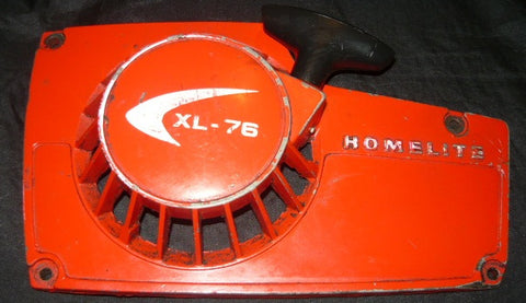 homelite xl-903 chainsaw starter recoil cover and pulley assembly