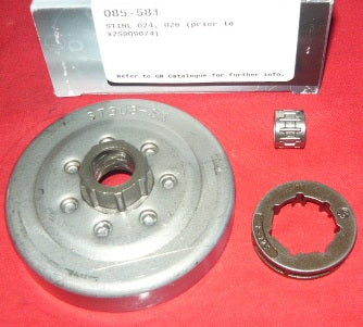 stihl 024, 026 (models prior to x25809074) chainsaw GB .325x7 rim sprocket drum with bearing new (sprkt bin 1)
