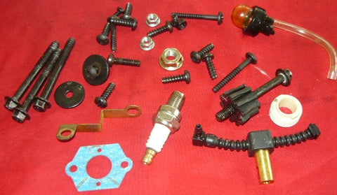 mcculloch ms1434nav, ms1436nav, ms1436nav chainsaw lot of assorted hardware and small parts