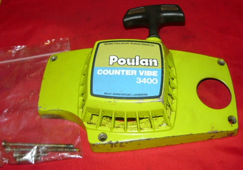 poulan 3400 chainsaw starter recoil cover and pulley assembly