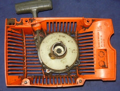 husqvarna 272, 268 chainsaw starter recoil cover and pulley assembly