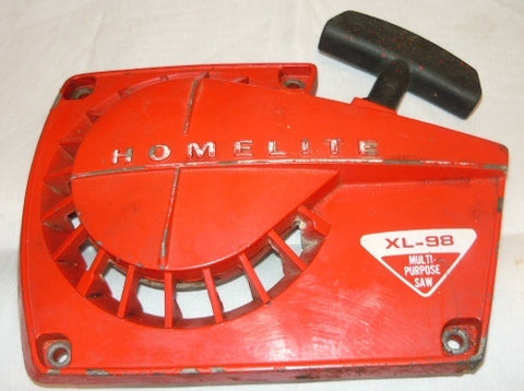 homelite xl-98 multi purpose saw starter recoil cover and pulley assembly #1