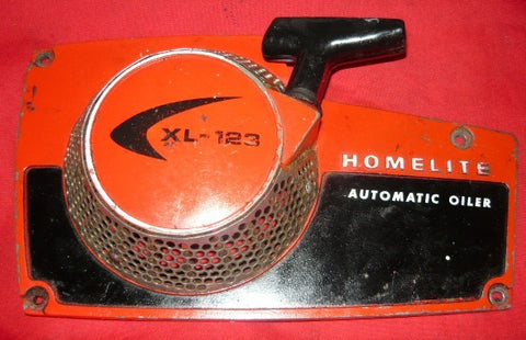 homelite xl-123 chainsaw starter recoil cover and pulley assembly #2 complete