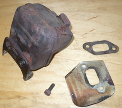 husqvarna 357xp, 359 chainsaw muffler kit with bracket, gasket, shield (non catalytic)