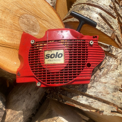 solo 675 chainsaw starter recoil cover and pulley assembly