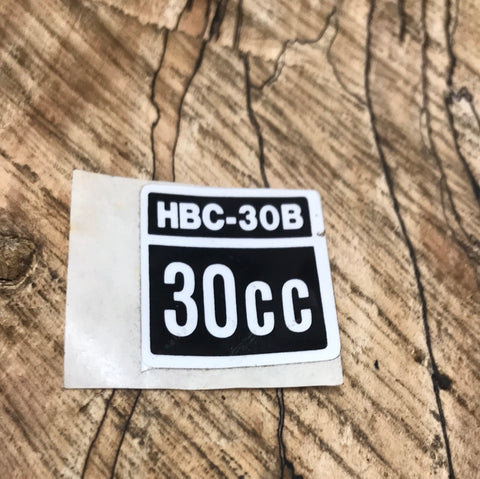 Homelite HBC-30B trimmer decal (HM-308)