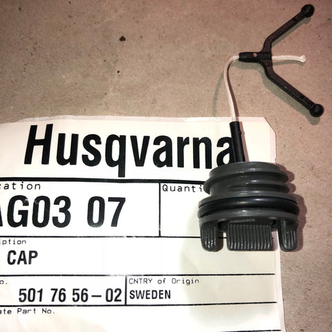 husqvarna 254, 262 chainsaw oil cap 501 76 56-02 new oem (h-7)