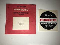 homelite st-100 string trimmer decal 93800-a new (hm-40)