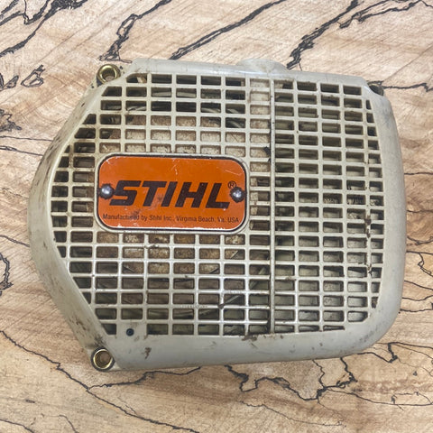 stihl 028 chainsaw starter recoil cover and pulley assembly plastic (3 bolt type)