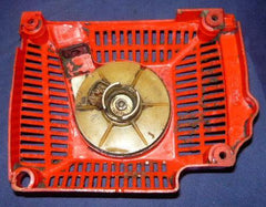 shindaiwa 488 chainsaw starter recoil cover and pulley assembly