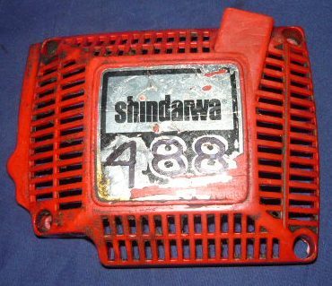 shindaiwa 488 chainsaw starter recoil cover and pulley assembly