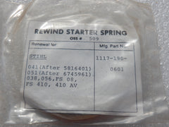 stihl 041, 051, 038, 056 + starter rewind spring 1117 190 0601 new (s-16)