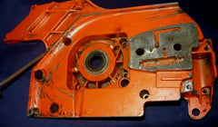 husqvarna 394 chainsaw crankcase half (right, clutch side)