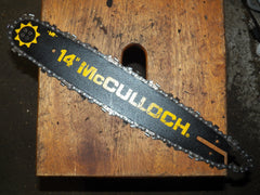 14" 3/8 mini Pitch Mcculloch Chainsaw Bar and Chain USED